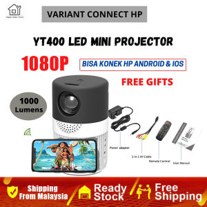 【Shipping From Malaysia】YT400 Mini Projector Home Theater 1080P WiFi Portable Media Player Portable Clear Projector HDMI LED Video Projector Multimedia Theater Player Movie Tv Player 便携式投影仪