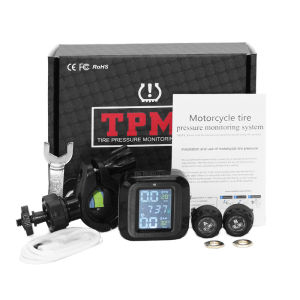 Tire Pressure Monitor Solar Wireless Motorcycle TPMS Tyre Pressure Monitoring System LCD Display Temperature Alarm System