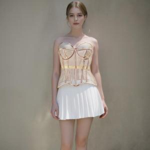 Corset gen cho người quá khổ laceup Fastener Bustier Sheer nịt bụng pháp đai Thắt Eo Corset masquerades phụ kiện trang phục