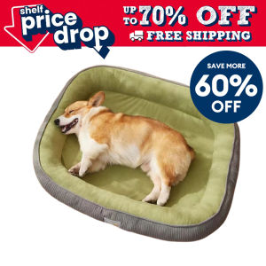 Dog Bed Cat Beds for Indoor Cats Machine Washable Comfortable Pet Bed with Non-Slip Bottom Removable Outer Cover Thickened Upgraded Four Seasons Universal