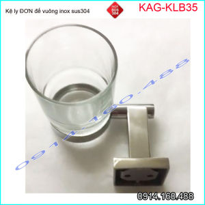 Kệ ly KAG-KLB35 bao gồm 2 ly thủy tinh để bàn chải kem đánh răng giá ly đế đúc vuông cao cấp inox 304 Nhật Bản sang trọng thiết kế tuyệt đẹp