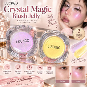 Crystal Clear Jelly Cream Blush Shimmer Glow Brightening Blush Natural Dewy Makeup Cheek Tint Glowing Blush Cosmetics