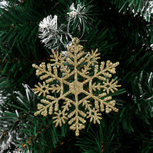 6/12pcs 10cm Glitter Plastic Christmas Snowflakes Ornaments Xmas Tree Decorations Ornaments for Christmas Party Decor