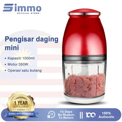 SIMMO Blender Portable Blender Food Processor 1L Capacity 4 Stainless Blades Meat Baby Food Grinder Food Chopper