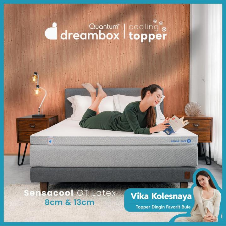 Quantum Dreambox Cooling Topper SensaCool Greentea Latex / Topper Kasur Dingin / Cool-to-Touch