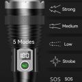 Smiling Shark SD0521 LED Torchlight M60 Super Bright Flashlight Powerful USB Rechargeable Zoomable Waterproof Outdoor Emergency Hiking Camping Working Lighting. 
