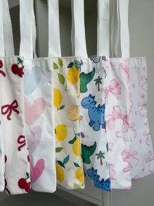Donkey pattern printed casual handbag reusable fashionable backpack multifunctional handbag canvas shopping bag 0NP4