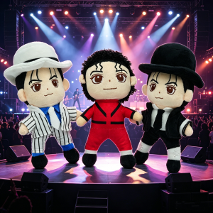 Cartoon Michael Plush Doll Cool Jackson Stuffed Toys Star Plushie Fans Birthday Gifts