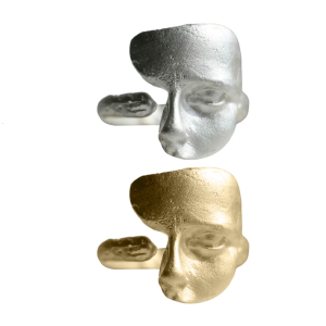 Adjustable Rings Fashion Finger Jewelry Mask Shape Opening Rings Copper Texture Suitable for Women and Girls Present