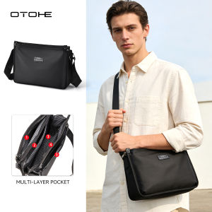 OTOHE Men Bag Fashion Shoulder Bag Cross Body Bag Casual Handbag Multiple Pocket Design Large Capacity Waterproof Lightweight Casual Sport Street Bag
