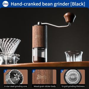 BINCOO Manual Coffee Grinder Coffee Bean CNC420 6-Star Steel Core Portable for Home Office and Outdoor Use