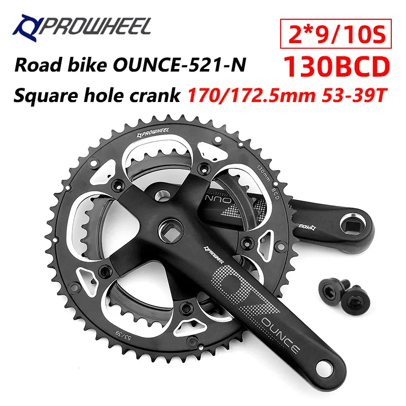 Prowheel OUNCE crankset 2x Road Bike Square Hole Double Sprockets