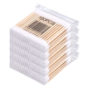 Tăm bông thân gỗ bịch 100 que tăm bông ráy tai Ngoáy Tai Thân Gỗ thân thiện với môi trường-HAUSE