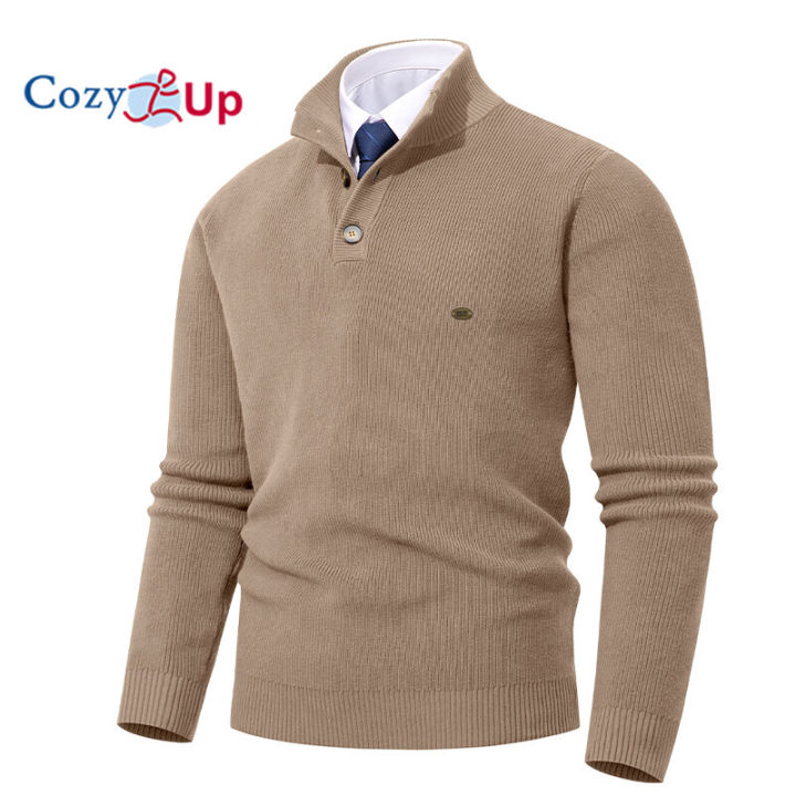 Cozy Up Men's Knit Polo Sweater Long Sleeve Polo Shirts Lightweight Fashion  Casual Pullover Sweater Lazada PH - Main Image