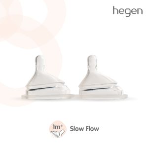 Hegen Teat จุกนม จุกนมเสมือนนมแม่ จุกนมเฮเก้น จุกนมhegen #1 Slow Flow น้ำนมไหลช้า แพ็ค 2 ชิ้น เหมาะสำหรับวัยแรกเกิด ถึง 3 เดือน