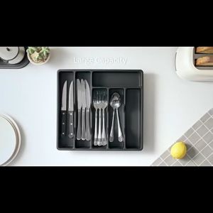 Cutlery Fork And Spoon Organizer With Cover Cutlery Organizer Cutlery Divider Utensil Storage Box Kitchen