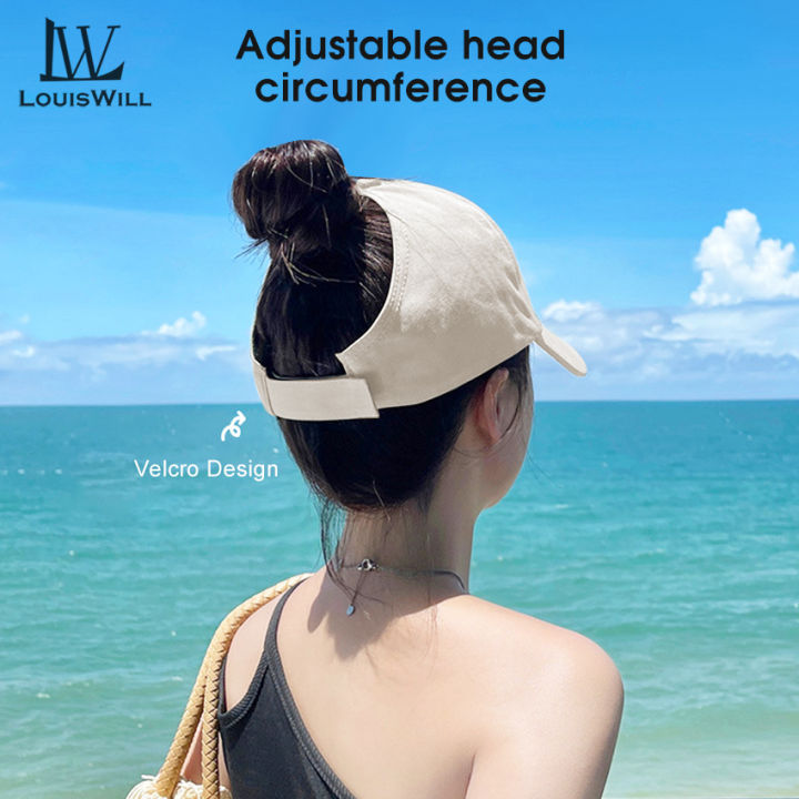 LouisWill%20hat%20woman%20korea%20style%20Large%20Brim%20Visor%20Women%20High%20Ponytail%20Baseball%20Empty%20Top%20Sunscreen%20Cap%20Outdoor%20Urban%20Sports%20Sun%20Protection%20Hat%20Hip%20Hop%20Hats%20sun%20hats%20for%20women%20-%20Image%204