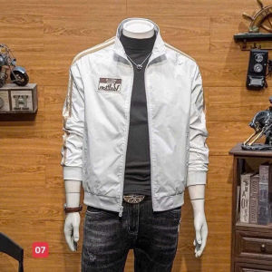 Áo Khoác Dù Nam In Nổi Chữ vuitio Bomber Khóa Kéo Cổ Đứng Phong Cách Streetwear