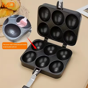 กระทะไข่ยิ้ม วาฟเฟิลไข่6หลุม กระทะอลูมิเนียมใช้กับเตาแก๊สZB-02657📌มีพร้อมส่ง