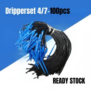 Microtube Dripper 100set Irrigation Drip Tubing 3/5 & 4/7 Fertigasi Set Dripper Microtube Full Fertigation Dripper Set