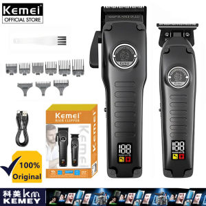 Kemei KM-1827 Hair Clipper Kit Professional Hair Trimmer Cordless Rechargeable Electric Barber Razor For Strong Power