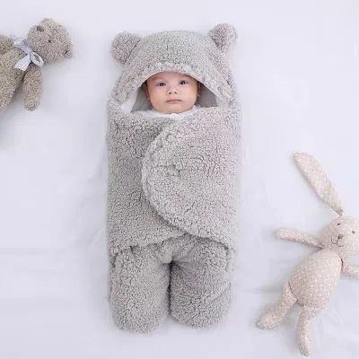 [ Hàng QC Đẹp loại 1] Túi ngủ mùa đông Chăn ủ sơ sinh hình gấu túi ủ cừu cho bé hình thú lông cừu mịn có chân cho bé