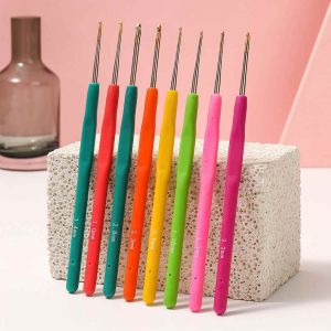 Kim Móc Len Cán Dẻo Kim Móc Len Thiết Kế Nhỏ Gọn Dễ Sử Dùng Nhiều Màu Sắc Đủ Các Size 2-10mm|Nguyên liệu đan móc SHOPE