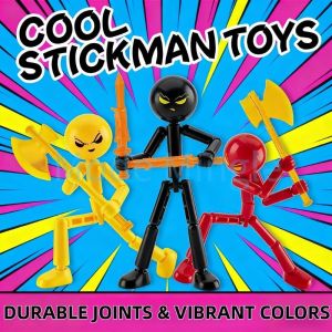 Awesome Crazy Stickman Action Figure 3D Printed Assembly Robot Cool Building Display Model
