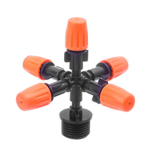 【On Sale】5Heads Rotating Sprinkler 360 Degree Automatic Garden Irrigation Rocker Nozzle