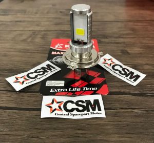 BOHLAM LAMPU DEPAN LED MOTOR MOBIL H4 15 TITIK 2 MATA HI LOW VIXION MX KING SCOOPY CHEMS Model OSRAM RTD TYTO