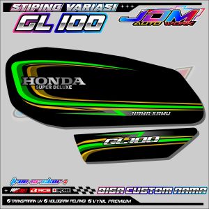 STRIPING VARIASI HONDA GL 100 CUSTOM NAMA/ STICKER LIST VARIASI MOTOR GL 100
