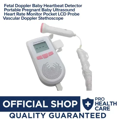 ProHealthCare Fetal Doppler Heartbeat Detector Portable Ultrasound Pregnancy Baby Heart Rate Monitor (Pink)