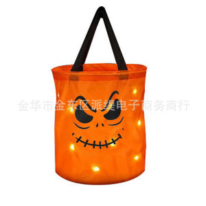 Halloween LED Glowing Pumpkin Bag   Candy bag decorative gift bag   Birthday party supplies