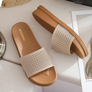Gaomeilun Wooohu New Roman Sandals For Women Summer Outdoor Thick-Soled Wedge Heel Height-Increasing Simple Strap Sandals