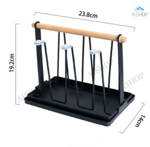 Cup Holder With Chassis Shelf 6 Cups Glass Drying Rack Metal Glass Stand Holder Storage Rack Hanging [SG Seller]