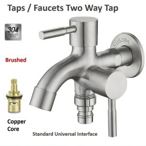 SUS304 Stainless Steel Multi-Function One-In-Two-Out Faucet Balcony Bathroom Shower RoomFast shipping