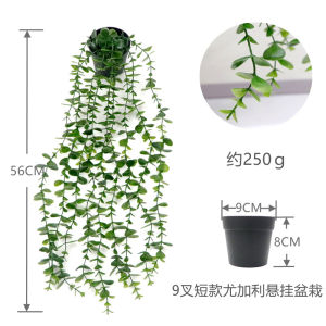Fake Hanging Plants Potted Greenery Artificial Eucalyptus Mandala Vine Pea Pods Suitable for Home Indoor Outdoor Wall Garden Wedding Decoration