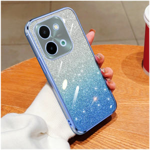 PROMO Casing Vivo Y28 Y18 Luxury Gliter TPU Premium Silicon Plating Clear