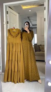 Rachel set/gamis rompi 2 in/set auter/auter pisah