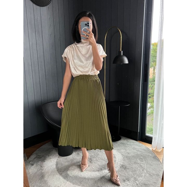 Rok Plisket Midi Tangg Premium 7/8 Lazada Indonesia