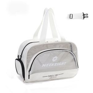 GOXBERK PVC Transparent Fitness Bag Large Capacity With Strap Clear Wash Bag Portable Shoe Storage Beach Handbag Swmming
