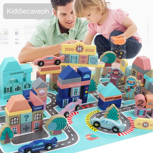 Wooden City Autodrome Building Toy Blocks | Lazada PH