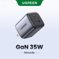 Bộ sạc nhanh USB Type C UGREEN 35W GaN Sạc Nhanh Quick Charge  sạc nhanh USB Loại C sạc USB C Wall Charger Adapter Compatible with iPhone 15 14 13 Pro Max Xiaomi Samsung Galaxy S24 S23 S22 Ultra Realme Macbook Pro Model：15538. 