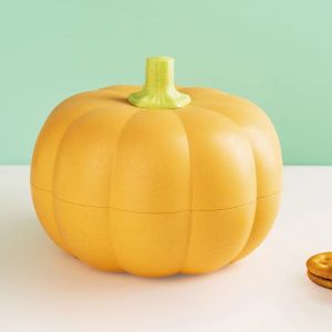 ZOOGGJZ Dustproof Pumpkin Snack Holder Fresh-keeping Double Layer Serving Container Creative Gift Multiple Compartments Candy Snack Tray Women
