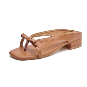 Wide Fit Womens Simple Style Plus Size Chunky Heel One Band Mule Sandals MH319