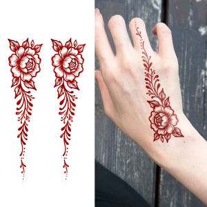 Floral Double Flower Colorful Tattoo Stickers High-Value Atmosphere Washable Hot Girl Leg Arm Stickers Tattoo Stickers