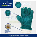 Hercules Full Leather Gloves (Green) 13" by Leeden Online Store. 