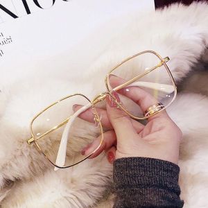 High-end pure non-makeup myopic glasses for women anti-blue anti-radiation metal frames show face slimming