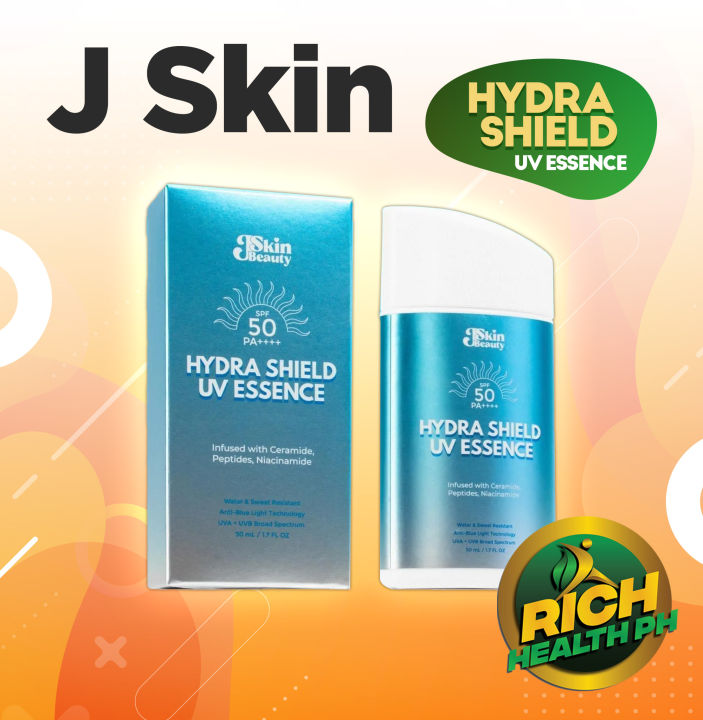 JSKIN HYDRA SHIELD UV ESSENCE SPF 50 PA++++ 50mL Infused with Ceramides, Peptides, Niacinamide Water and Sweat Resistant