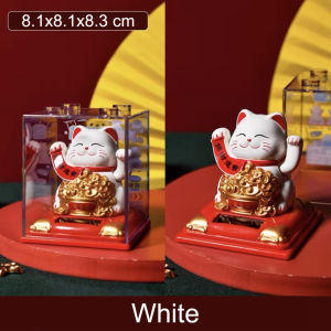 Solar Powered Automatic Waving Cat Beckoning Fortune Cat Lucky Cat For Home Decoration Office Decor Car Ornament
